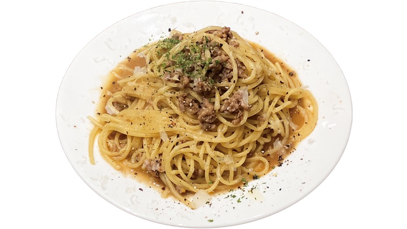 75. イタ飯　Raguuun<br>スパイス香る 白ミートソース スパゲッティ